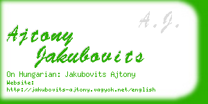 ajtony jakubovits business card